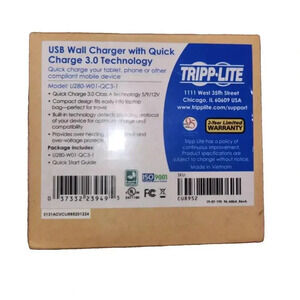 Tripp Lite USB Wall Charger Travel Charger with Quick Charge – 4X Faster Chargin